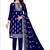 Navy-blue embroidered organza salwar