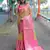 Yellow Woven Organza Saree With Blouse