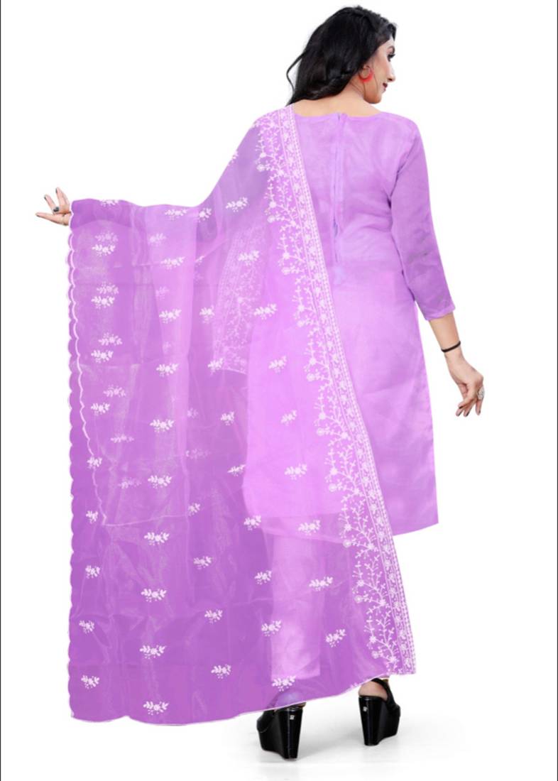 Purple embroidered organza salwar