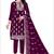 Wine embroidered organza salwar
