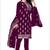 Wine embroidered organza salwar