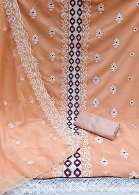 Orange Embroidered Georgette Salwar 2
