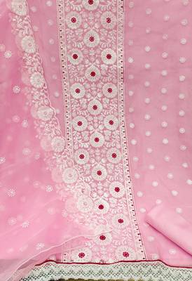 Light-Pink Embroidered Organza Salwar 2