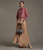 RITU KUMAR Taupe Asymmetric Palazzos