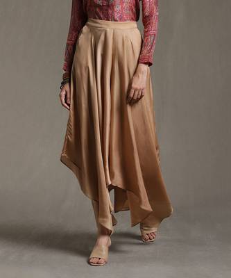RITU KUMAR Taupe Asymmetric Palazzos 3