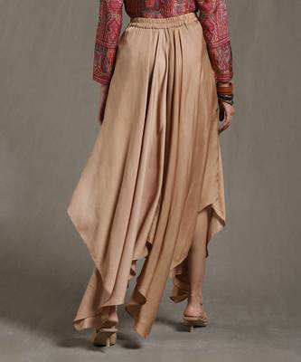 RITU KUMAR Taupe Asymmetric Palazzos 4