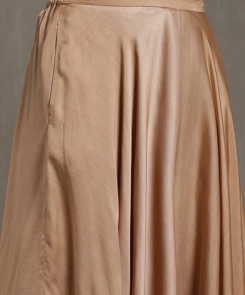 RITU KUMAR Taupe Asymmetric Palazzos