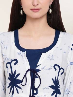 Navy-blue printed rayon ethnic-kurtis 4