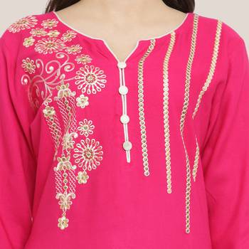 Pink embroidered rayon ethnic-kurtis 5