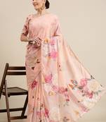 Women'S Georgrtte With Floral Printed Saree 