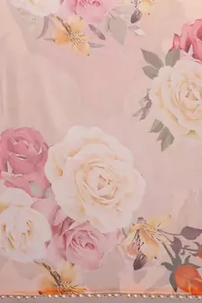 Women'S Georgrtte With Floral Printed Saree 