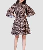 Multicolor printed crepe short-dresses