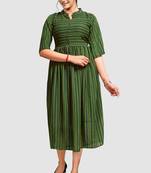 Green printed crepe short-dresses