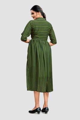 Green printed crepe short-dresses 2
