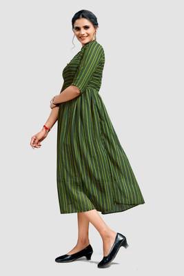 Green printed crepe short-dresses 4
