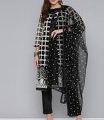 Black embroidered net salwar