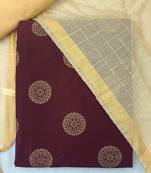 Maroon foilage print cotton salwar