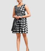 Black printed crepe short-dresses