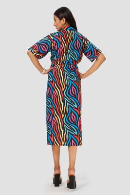 Black printed crepe short-dresses 2