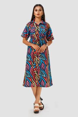 Black printed crepe short-dresses 3