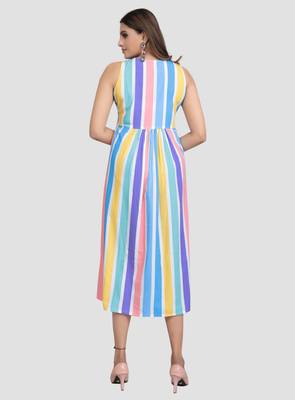 Multicolor printed crepe short-dresses 2