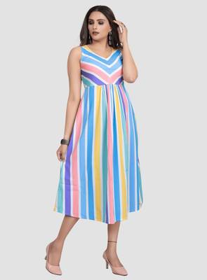 Multicolor printed crepe short-dresses 3