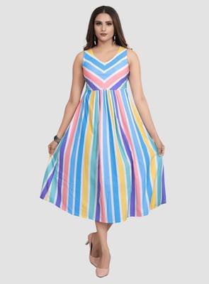 Multicolor printed crepe short-dresses 5