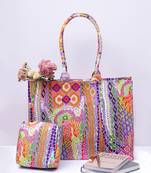 African Multi Colour Printed Canvas Tote Bag