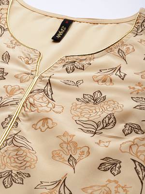 Cream printed crepe kurta sets 4