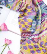 Lime African Print Multi Colour Silkmul Full Width Scarf