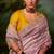 Onion pink embroidered organza saree with blouse