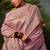 Onion pink embroidered organza saree with blouse