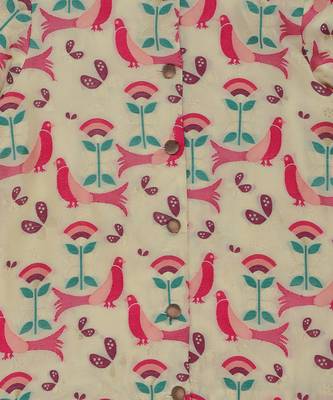 Beige Brocade printed Bird Carnival Jacket 3