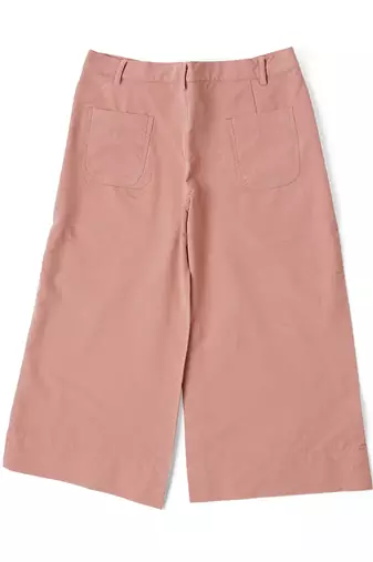 Red Cotton Animal Embroidered Flared Pants