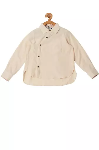 multicolor COTTON ASSYMMETRIC CASUAL SHIRT