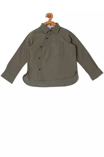 multicolor COTTON ASSYMMETRIC CASUAL SHIRT