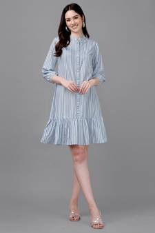 Grey printed georgette long-dresses