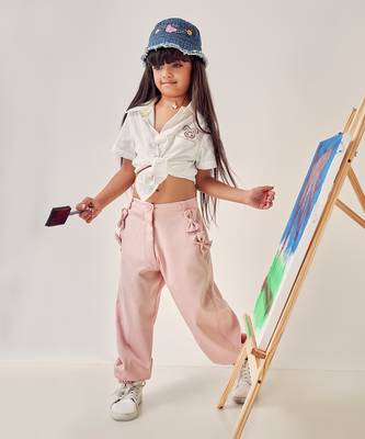 multicolor COTTON JOGGERS WITH BOWS 1