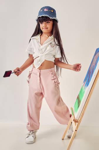 multicolor COTTON JOGGERS WITH BOWS