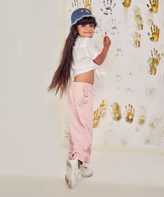 multicolor COTTON JOGGERS WITH BOWS 2
