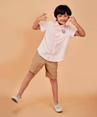 brown COTTON KHAKI BOARD SHORTS 1