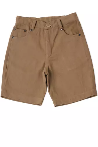 brown COTTON KHAKI BOARD SHORTS