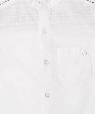 white COTTON MANDARIN COLLAR DRESSY SHIRT 4