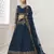 Agreeable Prissian Blue Coding Embroidered Net & Silk Satin Lehenga Choli For Bride