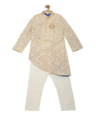 Gold Cotton embroidered MAHARAJA SHERWANI SET 1