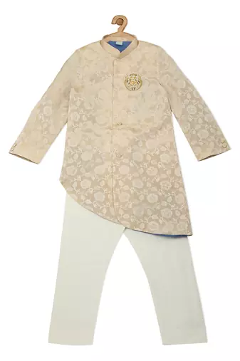 Gold Cotton embroidered MAHARAJA SHERWANI SET
