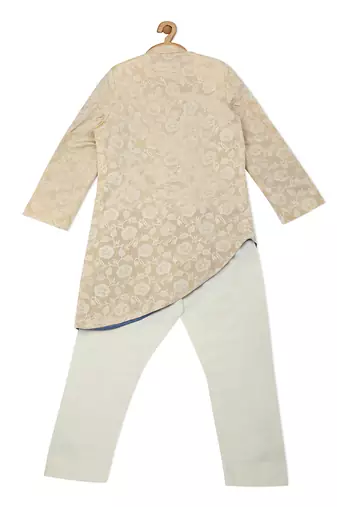Gold Cotton embroidered MAHARAJA SHERWANI SET