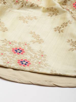 Beige woven jacquard long-kurtis 5