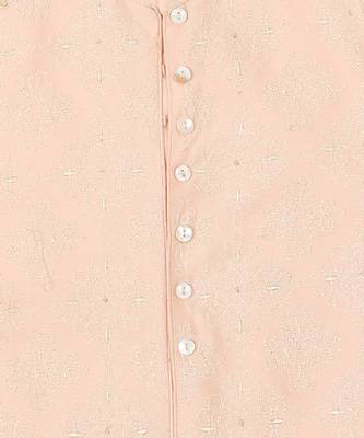 Pink Cotton printed SHELL PINK KURTA PYJAMA SET 3
