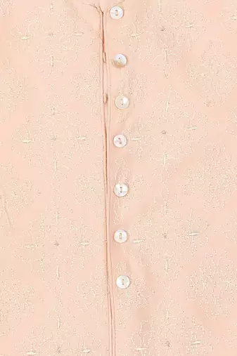 Pink Cotton printed SHELL PINK KURTA PYJAMA SET